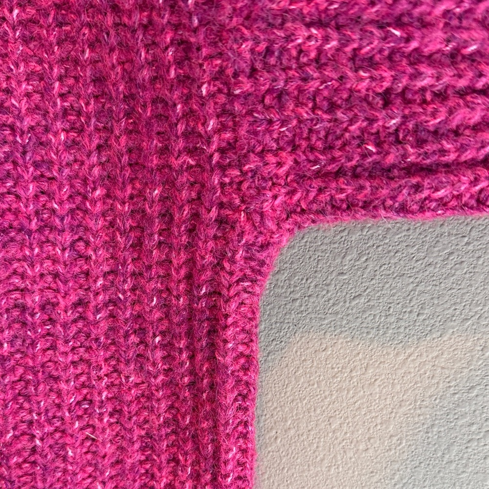 Old Navy Hot Pink Turtleneck Chunky Knit Sweater - Picture 3 of 7